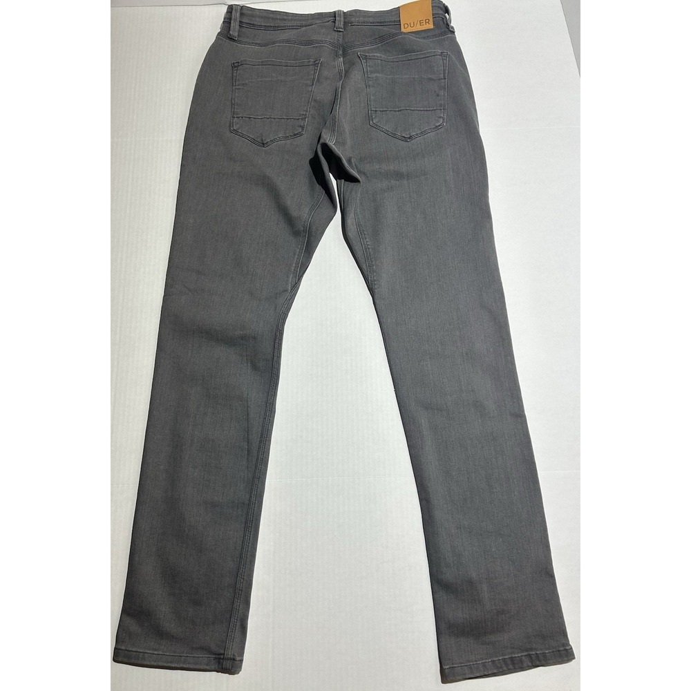 DU/ER Jeans Mens Size 33x34 Grey Denim L2X Relaxed Taper 5-Pocket Stretch EUC - Picture 11 of 11